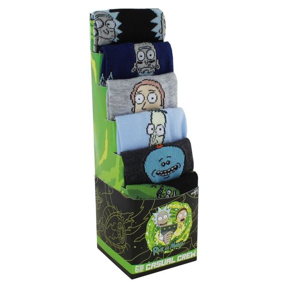Rick and Morty Men's Casual Crew Socks, 6-Pack, Size 8-12 - Picture 8 of 8